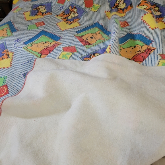 Vtg Winnie the Pooh Tigger Soft Fleece Twin Blanket Disney 80s 90s Bedding - Picture 3 of 8